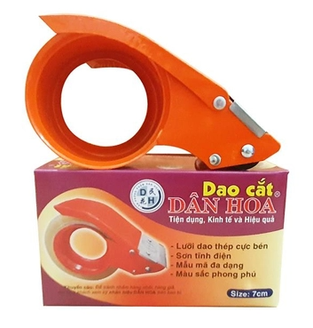 Cắt băng keo cầm tay 7cm Dân Hoa TD-D02 cam (sắt)