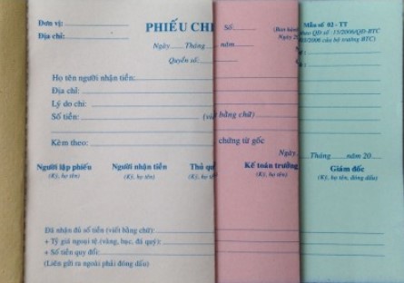 Phiếu chi 3 liên  (50 bộ) 13*19