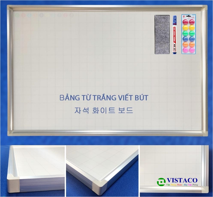 Bảng từ trắng 1.0m x 1.2m khung lớn