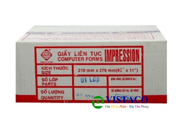 Giấy in liên tục 210x279 - 1 liên Liên Sơn