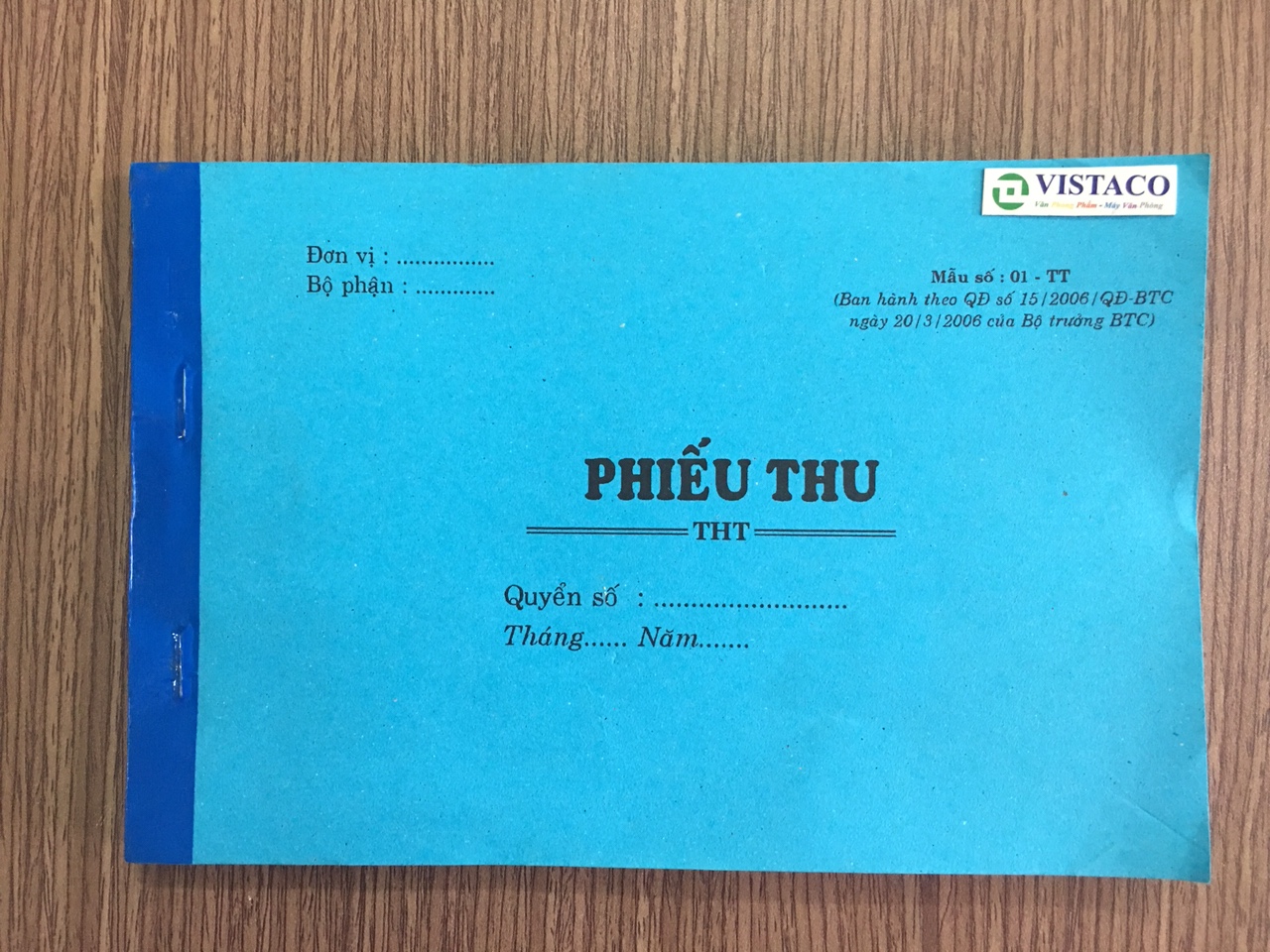 Phiếu thu 2 liên  (30 bộ) 13*19